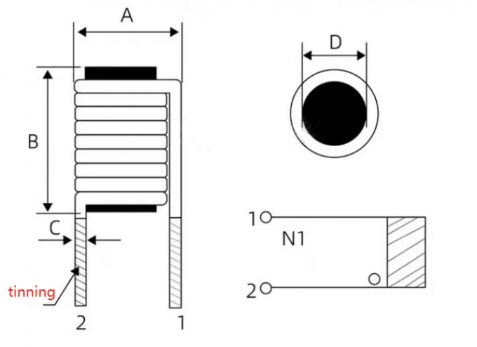 Amplificatore di potenza magnetica DIP Induttore di nucleo d'aria Ferrite Power Rod Core Induttore 7